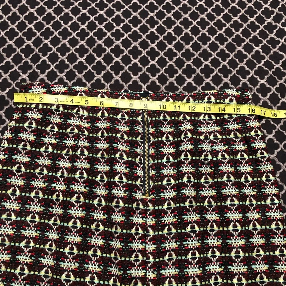 J.Crew Collection Womens Alpaca Wool Pencil Zip Skirt Aztec Pattern Sz 8 D16